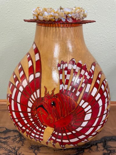 Lionfish/Nohu Pinao Gourd by Jaz Staley - JSE1295