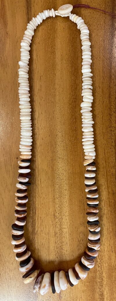 Large Multicolor Hawaiian Puka Shell Neckalce with Brown Sea Glass by Pono Pukas - PANK1586