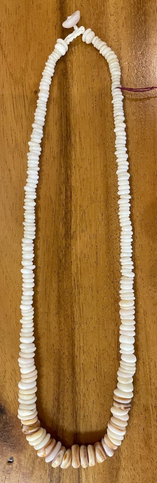 White and Multicolor Hawaiian Puka Shell Necklace by Pono Pukas - PANK1595