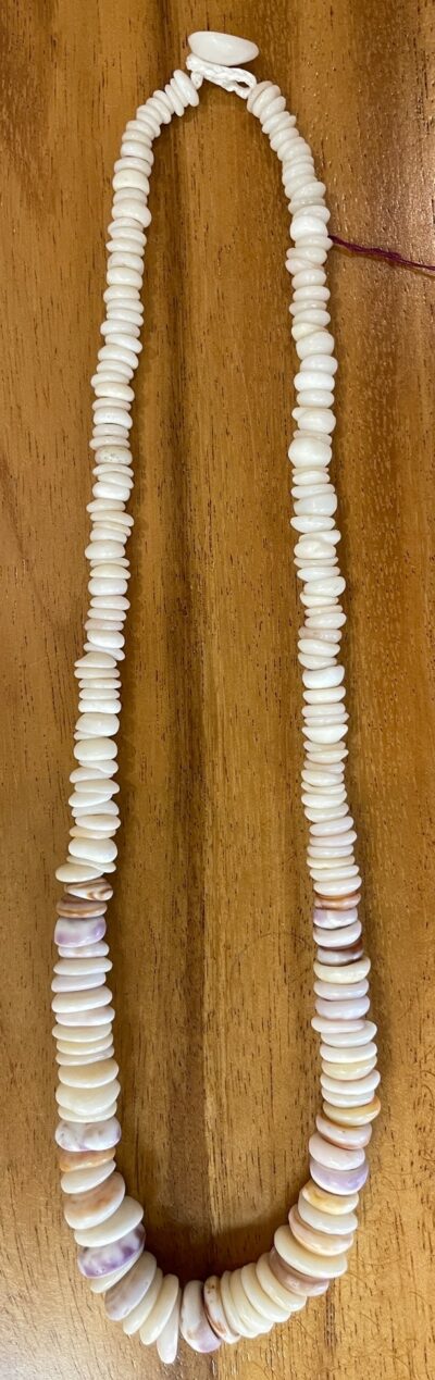 Multicolor with Purple Hawaiian Puka Shell Necklace by Pono Pukas - PANK1594