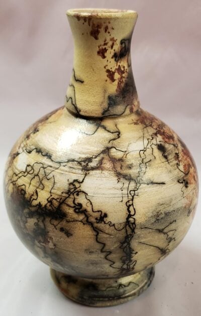 Horse Hair Raku Bottle by Stephen Hoel - STH009