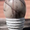 Horse Hair Raku Vase with Bubble Glaze by Stephen Hoel