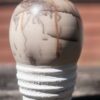 Horse Hair Raku Vase with Bubble Glaze by Stephen Hoel