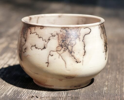 Small Horse Hair Raku Bowl by Stephen Hoel