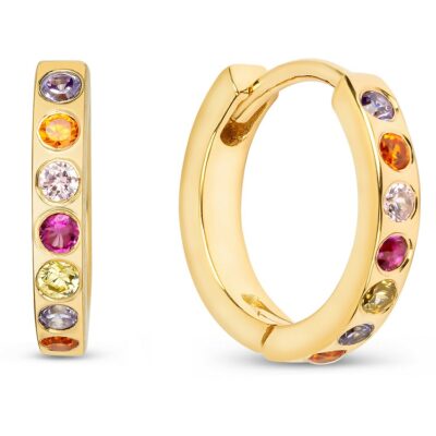 Anuenue (Rainbow) Huggie Earrings 18K Gold Vermeil - Amata Jewelry