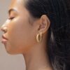 Large and Small Braided Hoop Earrings 18K Gold Vermeil - Amata Jewelry