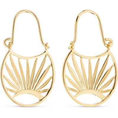 Palm Leaf Statement Earrings 18K Gold Vermeil - Amata Jewelry