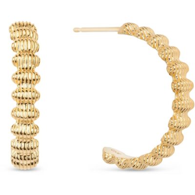 Scallop Shell Hoop Earrings 18K Gold Vermeil - Amata Jewelry