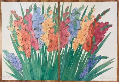 "California Glads" Diptych by Margaret Bedell