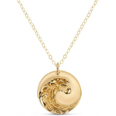 Wave of Ho'okipa Coin-Style Necklace 18K Gold Vermeil by Amata Jewelry