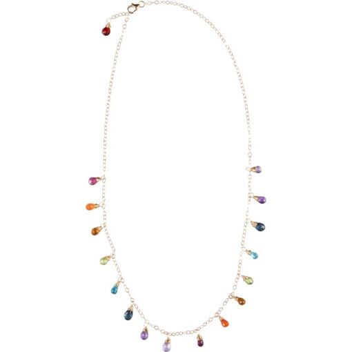 Anuenue (Rainbow) Necklace, 14K gold-filled chain, 18" length - Amata Jewelry by Ladini - Handcrafted in Hawai'i