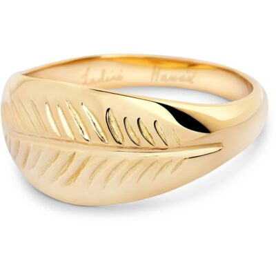 Palm Leaf Dome Ring 18K Gold Vermeil - Amata Jewelry