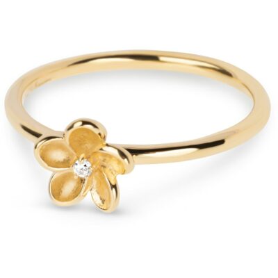 Plumeria with Cubic Zirconia Ring 18K Gold Vermeil by Amata Jewelry