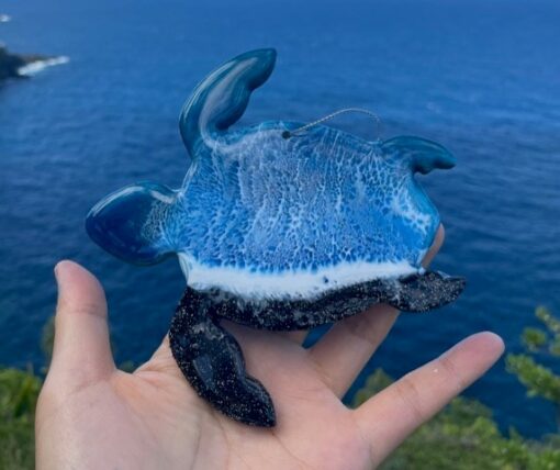 Honu Wood and Resin Ornament by Leilani Kepler