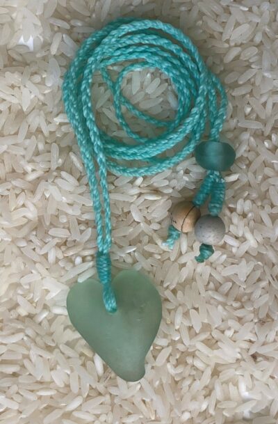 Hand-carved Sea Glass Necklace by Sam Grim