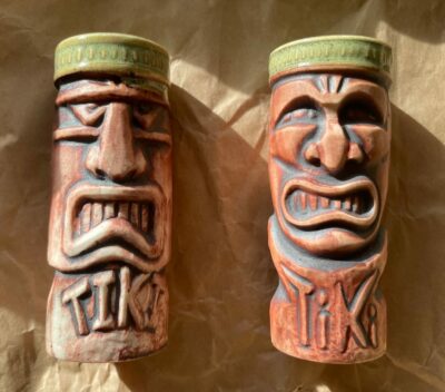 Ceramic Tiki Shot Glass by Ocean Raku Pottery