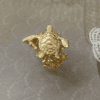 Honu / Sea Turtle Swimming Above A Coral Reef 18K Gold Ring by Noryne Hiromoto Taylor