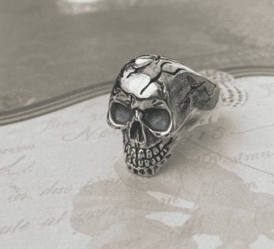 Classic Skull Sterling Silver Ring by Noryne Hiromoto Taylor