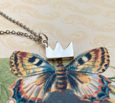 Pop Art Crown Sterling Silver Necklace by Noryne Hiromoto Taylor