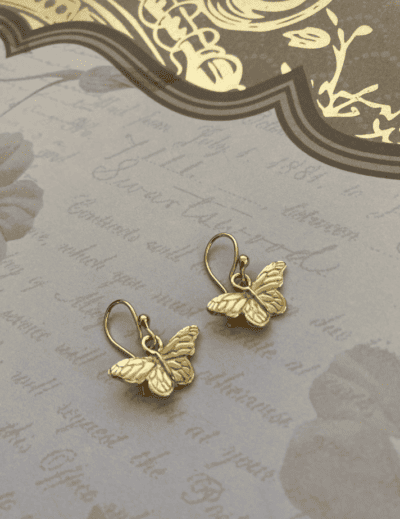 Monarch Butterfly 18K Gold Earrings by Noryne Hiromoto Taylor