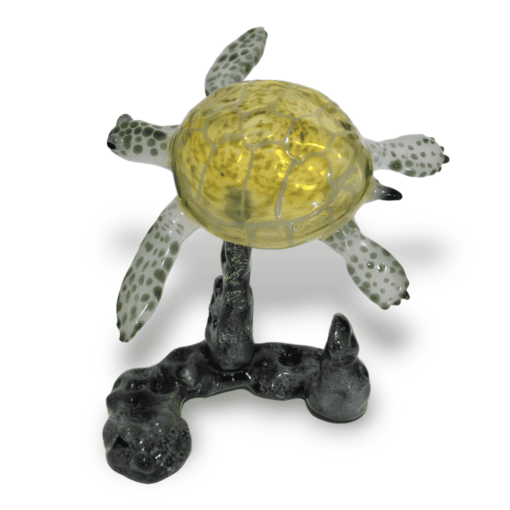 Honu Hawaiian Sea Turtle Glass Sculpture by Tim Wilson and Brandy Markley