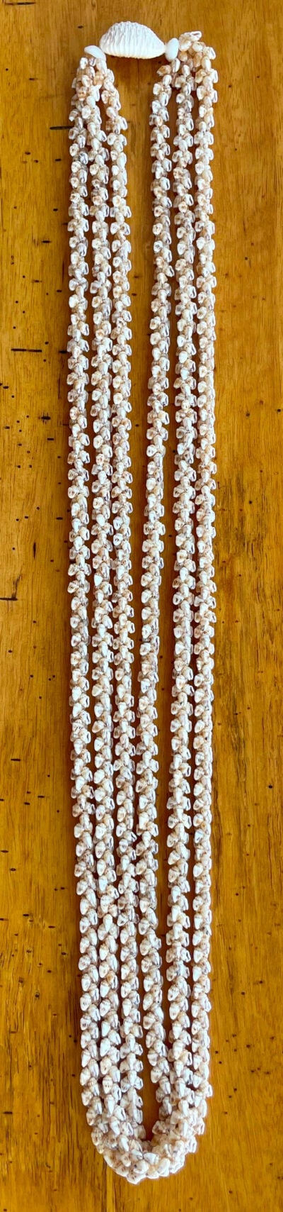 Ni‘ihau Lei, 40-Inch 3-Strand Momi Lenalena Pikake
