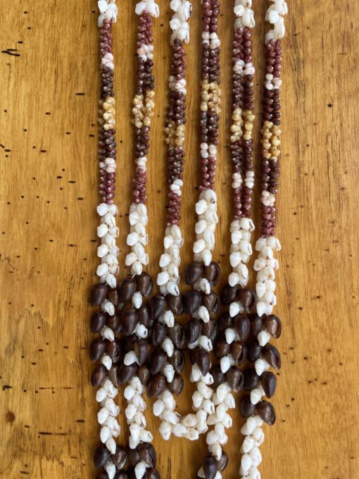Ni‘ihau Collectors' Lei, 56/62/70-Inch 3-Strand Pōleho Kipona