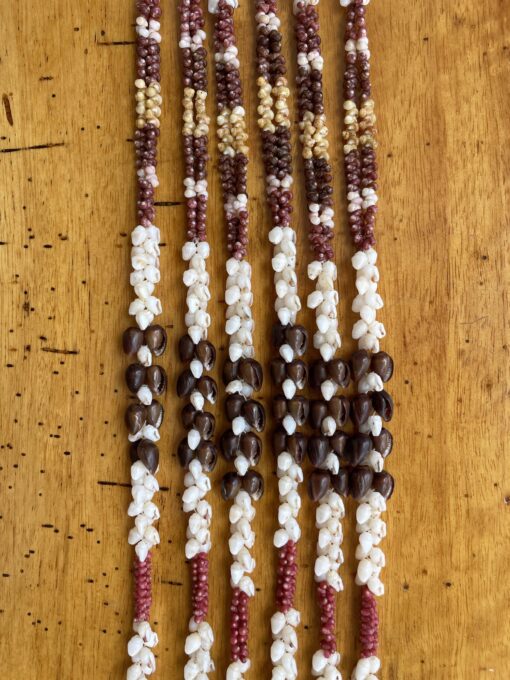 Ni‘ihau Collectors' Lei, 56/62/70-Inch 3-Strand Pōleho Kipona