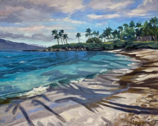 "Kapalua Bay Palm Shadows" by Laurie Robbins Miller