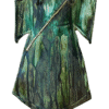 Deep Green Ceramic Kimono Vase with Gold Accent by Arabella Ark